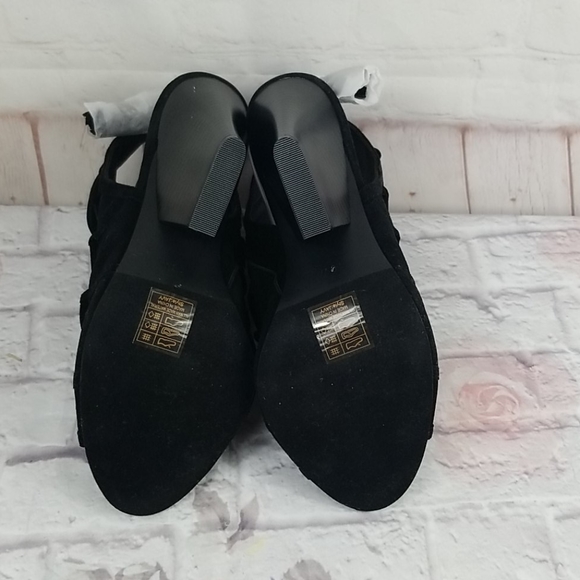 NWOT Ashley Stewart Black Wedge Boot - Picture 7 of 9